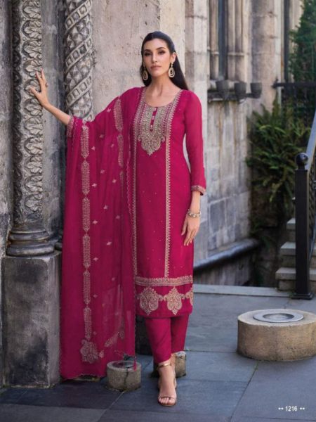 Wholesale Rate Soft Organza Embroidery Work Suits  Salwar Kameez