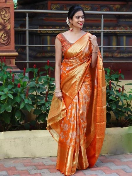 Women's Heavy Banarasi Silk Woven Pattern 