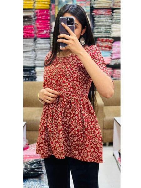 Women s Rayon Floral Printed Short Top 