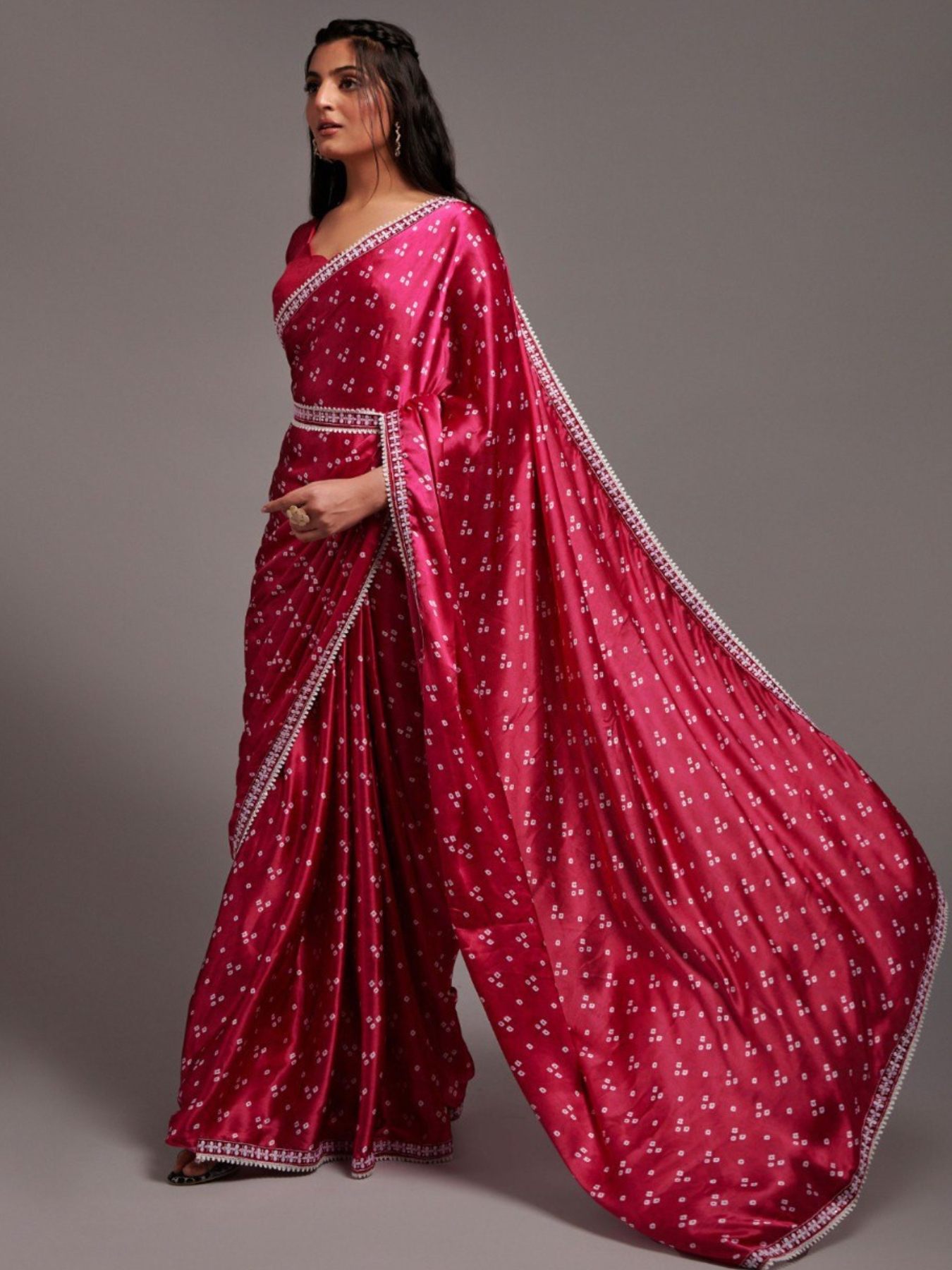 Buy French Chantilly Lace Sarees Online - Off White Floral Design Art Silk  Sarees Shop Online