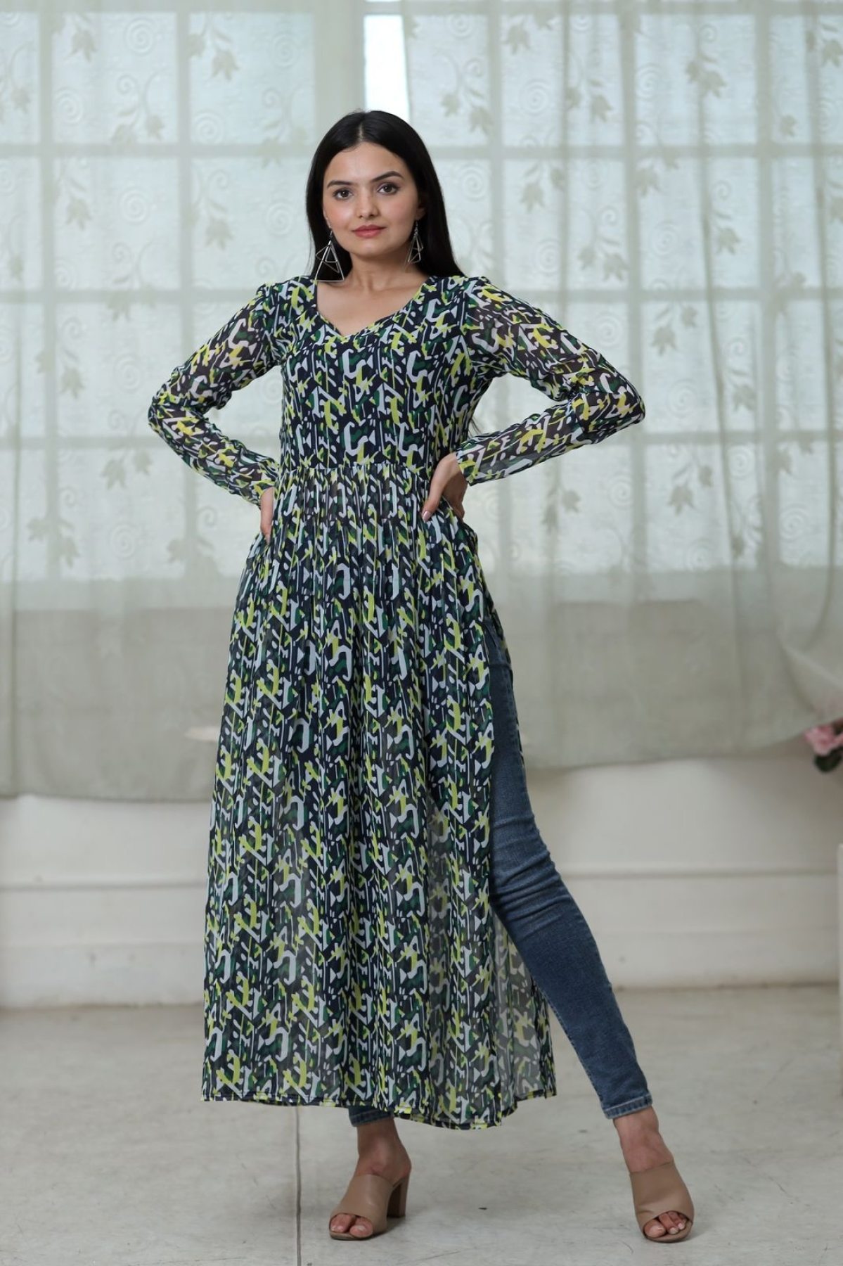 Georgette designer kurti hotsell