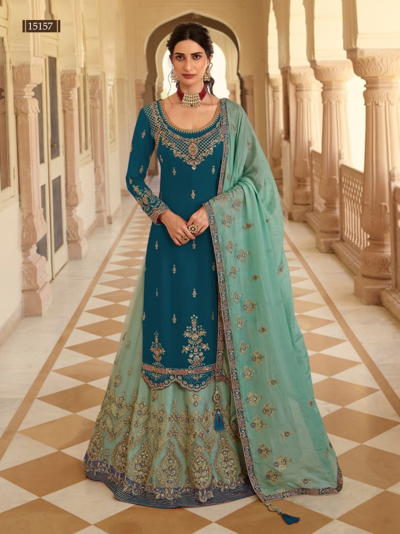 Satin Designer Long Salwar Kameez In Light Green Color | Gown party wear,  Western dresses, Lehenga pattern