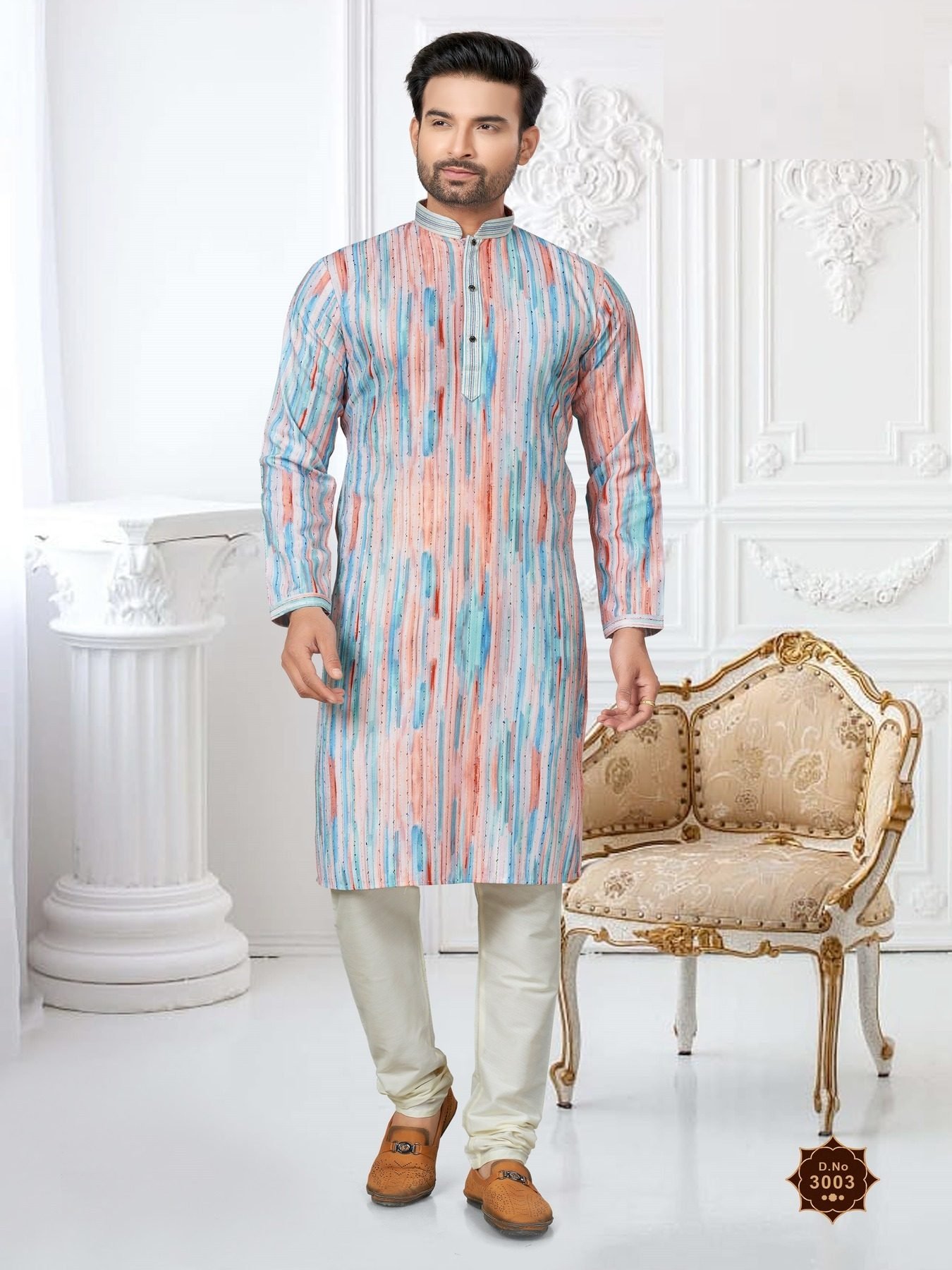 Buy Heavy Cotton Digital Print with Sequance Work Wedding Kurta Pajama For mens at Rs. 16.67 online from Royal Export Kurta Pajama Wholesale RE3353