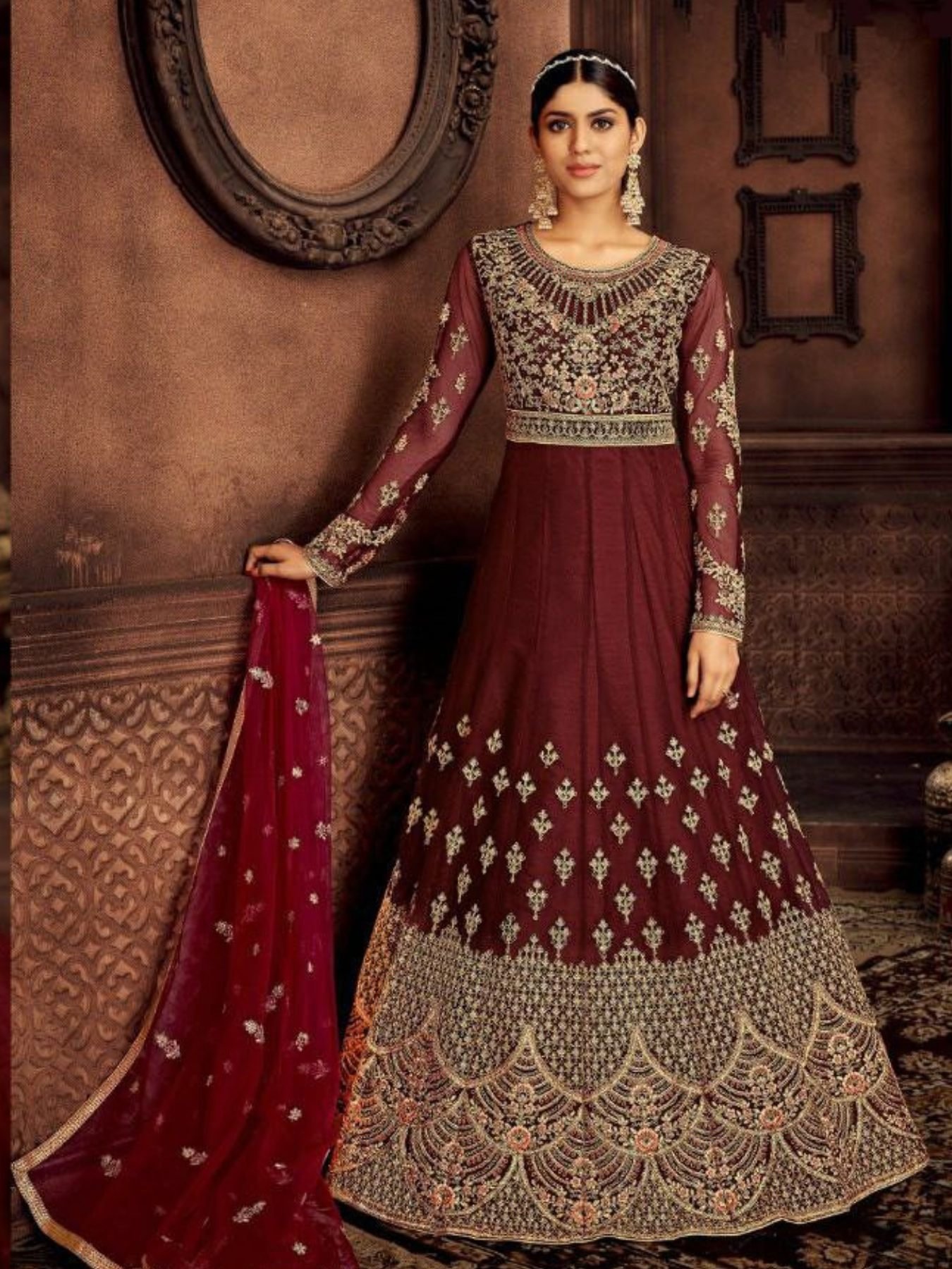 Anarkali with heavy dupatta online best sale