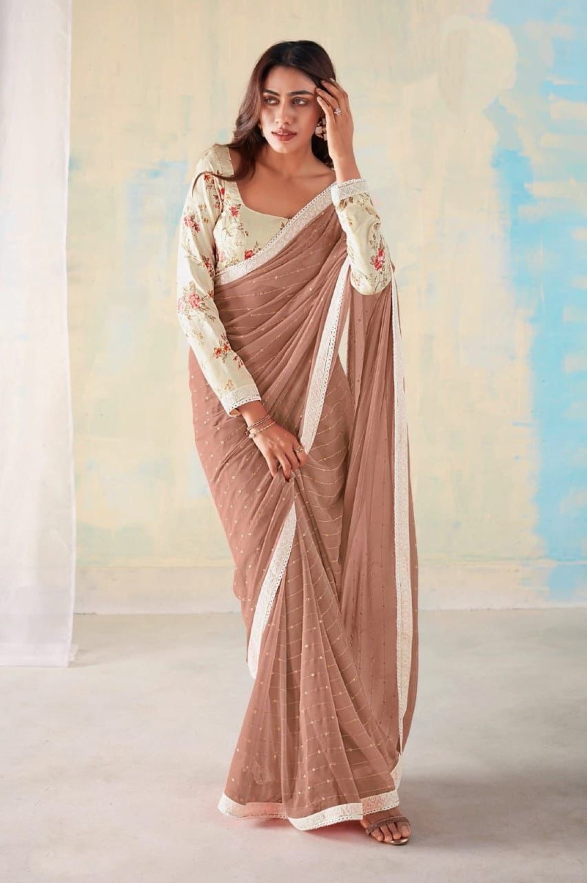 Buy wholesale price designer sarees catalog online from Surat market