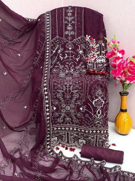 11786 Color By Al Karam Georgette Pakistani Suits Pakistani Suits Wholesale