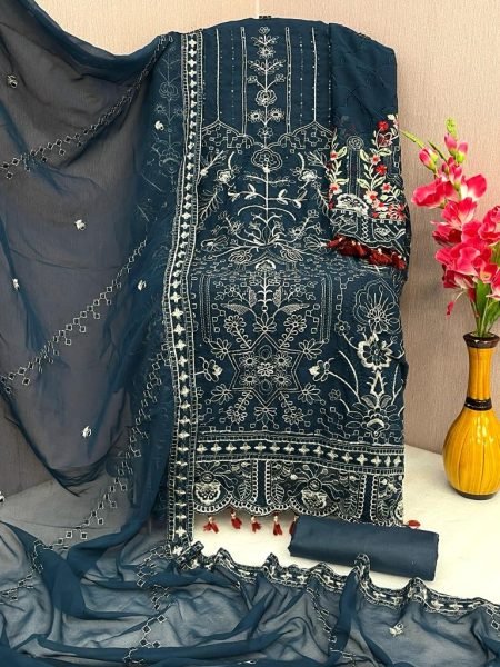 11786 Color By Al Karam Georgette Pakistani Suits Pakistani Suits Wholesale