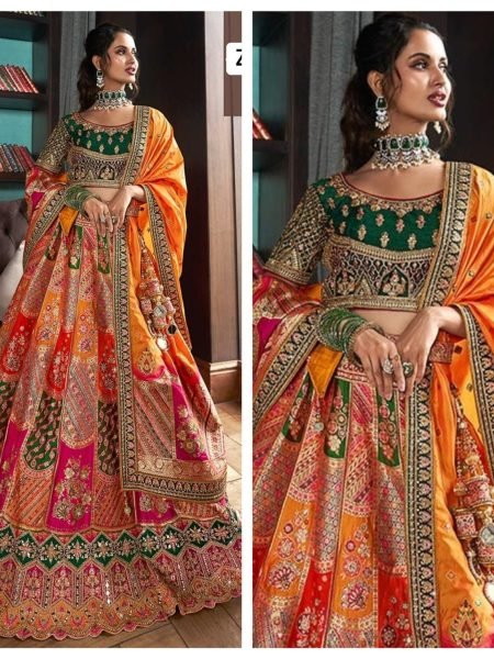 2025 Indian Designer Bridal Lehenga Choli in Rich Banarasi Silk Perfect for Weddings Bridal Lehenga Choli
