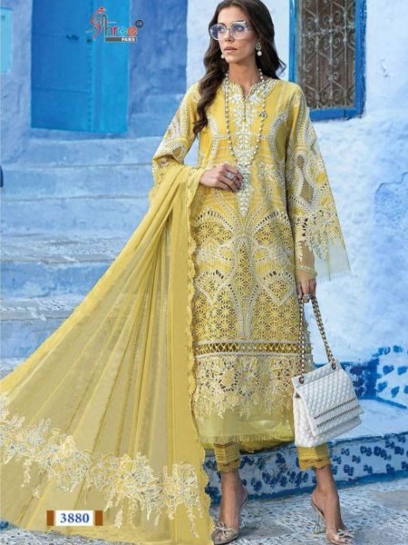 3 Piece Unstitched Embroidered Lawn Suit  