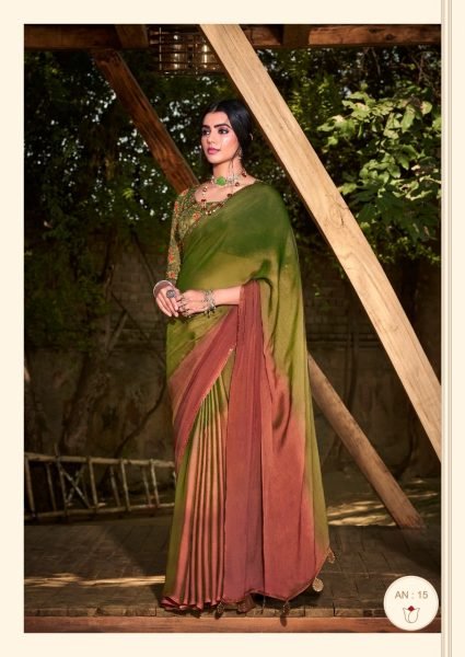 3d Valvet Chiffon With Sequence Blouse Saree Pure Chiffon Sarees Wholesale