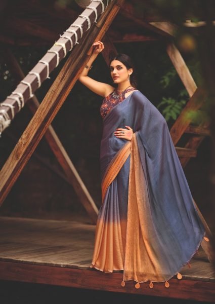 3d Valvet Chiffon With Sequence Blouse Saree Pure Chiffon Sarees Wholesale