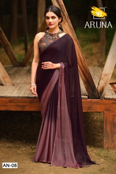 3d Valvet Chiffon With Sequence Blouse Saree Pure Chiffon Sarees Wholesale