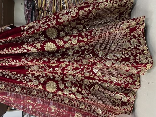 9000 Velvet With Beautiful Embrodery Work Bridal lehenga Collection  Bridal Lehenga Choli