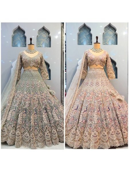 A New Color, A New Vibe! Flaunt this 4-meter flared sequins work lehenga and steal the spotlight.  Lehenga