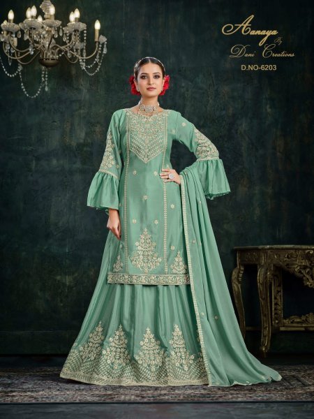 AANAYA VOL-162  Chinon Sharara Suit Collection  Designer Plazzo Salwar Suits Wholesale