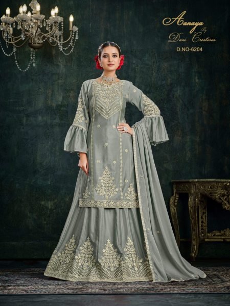 AANAYA VOL-162  Chinon Sharara Suit Collection  Designer Plazzo Salwar Suits Wholesale