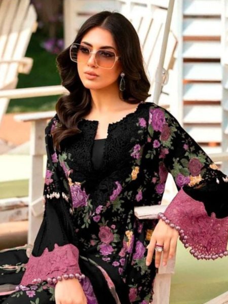 Aasha Designer 1178 B Pure Cotton Print With Heavy Embroidery Work Pakistani Suit Pakistani Suits Wholesale