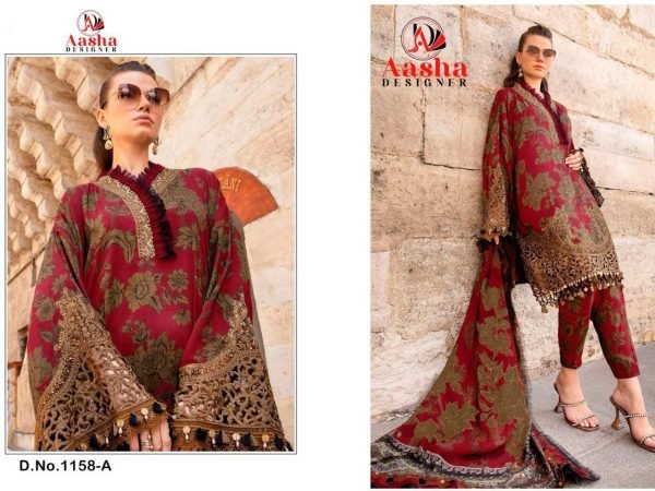 Aasha Designer Pakistani Patch Work Suit with Heavy Patch and Dupatta for Export Pakistani Suits Wholesale