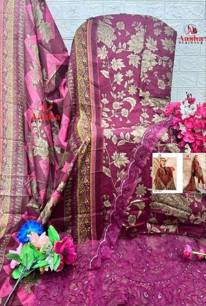 Aasha Designer Pakistani Patch Work Suit with Heavy Patch and Dupatta for Export Pakistani Suits Wholesale