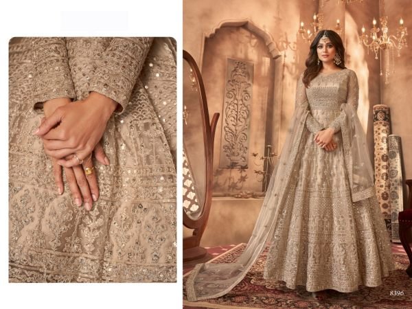 Aashirwad 8396 Net with Sequence Coding Embroidery Anarkali Suit Anarakali Gown Wholesale