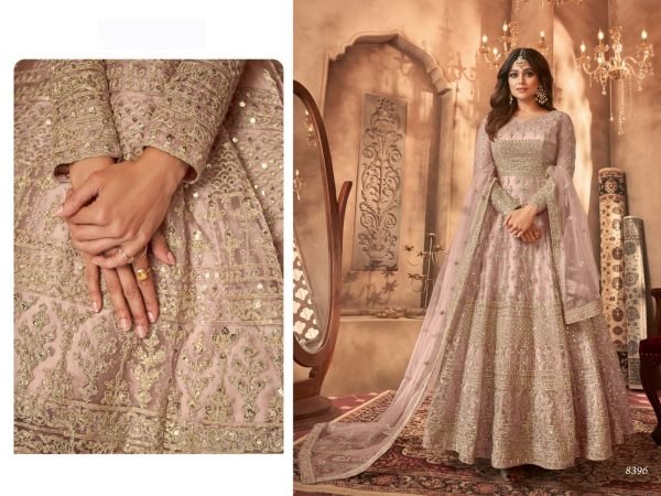 Aashirwad 8396 Net with Sequence Coding Embroidery Anarkali Suit Anarakali Gown Wholesale