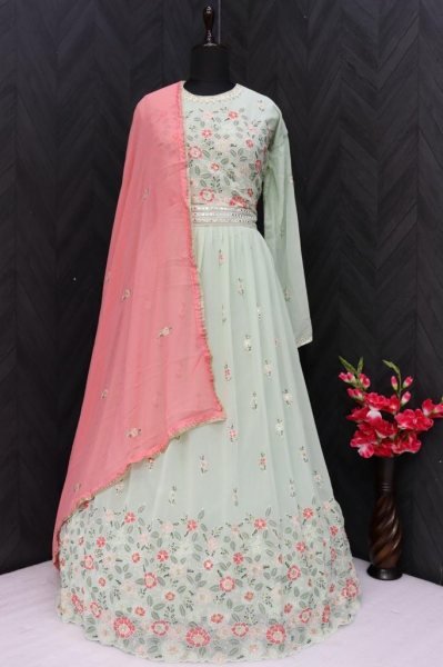Aashirwad 9450  Georgette With Embroidery Work Anarkali Gown Anarakali Gown Wholesale