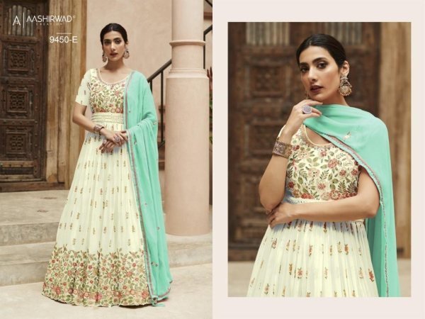 Aashirwad 9450  Georgette With Embroidery Work Anarkali Gown Anarakali Gown Wholesale