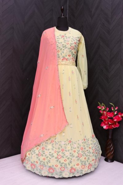 Aashirwad 9450  Georgette With Embroidery Work Anarkali Gown Anarakali Gown Wholesale