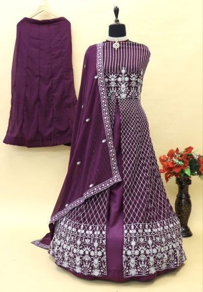Aashirwad 9656 Heavy Fox Georgette With Embroidery Sequences Work With Choli Back Side Work Long Anarkali  Anarakali Gown Wholesale