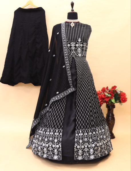 Aashirwad 9656 Heavy Fox Georgette With Embroidery Sequences Work With Choli Back Side Work Long Anarkali  Anarakali Gown Wholesale