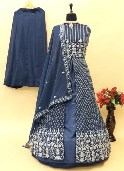 Aashirwad 9656 Heavy Fox Georgette With Embroidery Sequences Work With Choli Back Side Work Long Anarkali  Anarakali Gown Wholesale