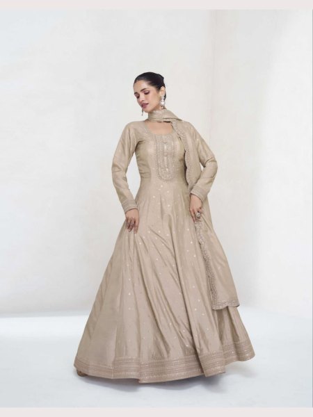 Aashirwad Creation Premium Silk Anarkali Gown With Dupatta  Anarakali Gown Wholesale