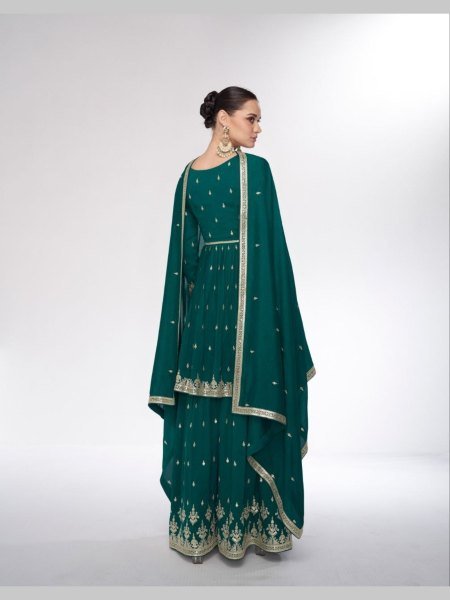 Aashirwad Creation Purple Silk Plazzo Suits Collection  Designer Plazzo Salwar Suits Wholesale