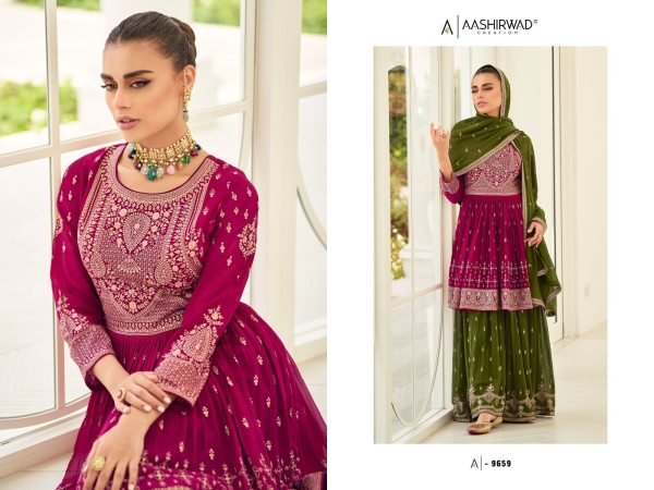 Aashirwad Gulkand Somya Designer Plazzo Salwar Suit Designer Plazzo Salwar Suits Wholesale