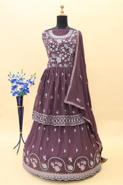  Aashirwad Gulkayra 7182 Heavy Fox Georgette With Embroidery Sequences Work Suit Designer Plazzo Salwar Suits Wholesale
