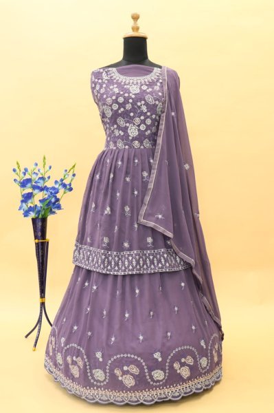  Aashirwad Gulkayra 7182 Heavy Fox Georgette With Embroidery Sequences Work Suit Designer Plazzo Salwar Suits Wholesale