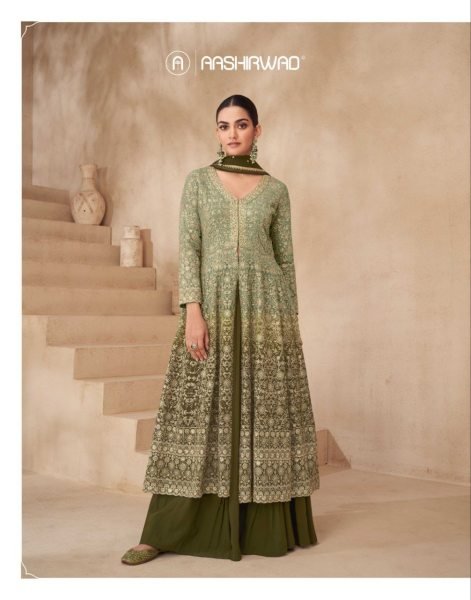 Aashirwad Gulnaaz Designer Skirt Style Suit in Georgette Wedding Special Wedding Bridal Dress Wholesale