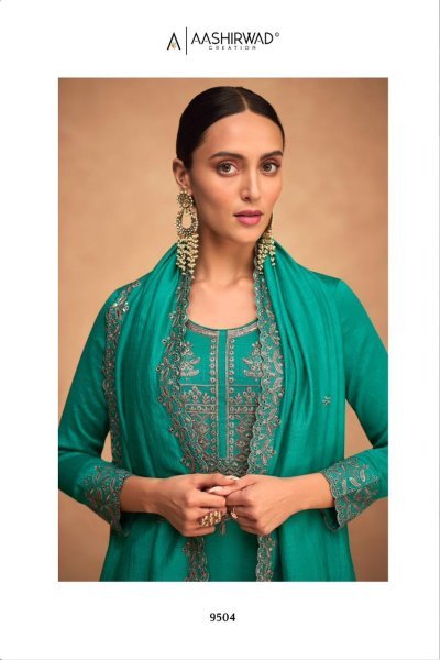 Aashirwad Kashida Premium Silk plazzo Sut  Designer Plazzo Salwar Suits Wholesale