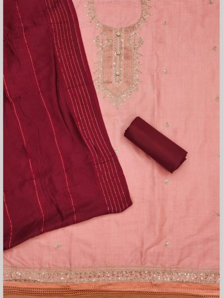 Adorable Heavy rayon Lavender Color Dress Material with A Durable Heavy Cotton Bottom And Dupatta  Color Set Matching Dress Material Wholesale