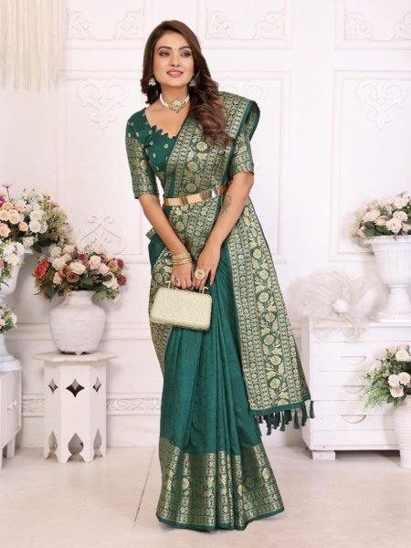 Affordable Matching Couple Set for Wedding & Festivals Mens Kurta Pajama and Womens Dola Silk Saree Couple Combo collection 