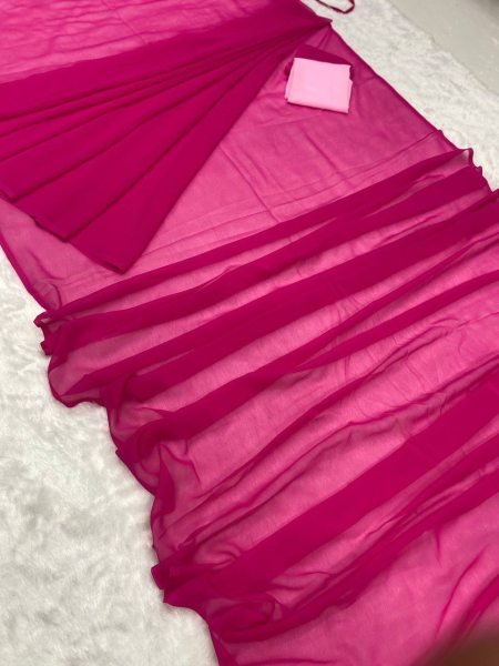 Alia Bhatt Pink Premium Georgette Ready To Wear Saree  Georgette Sarees Wholesale