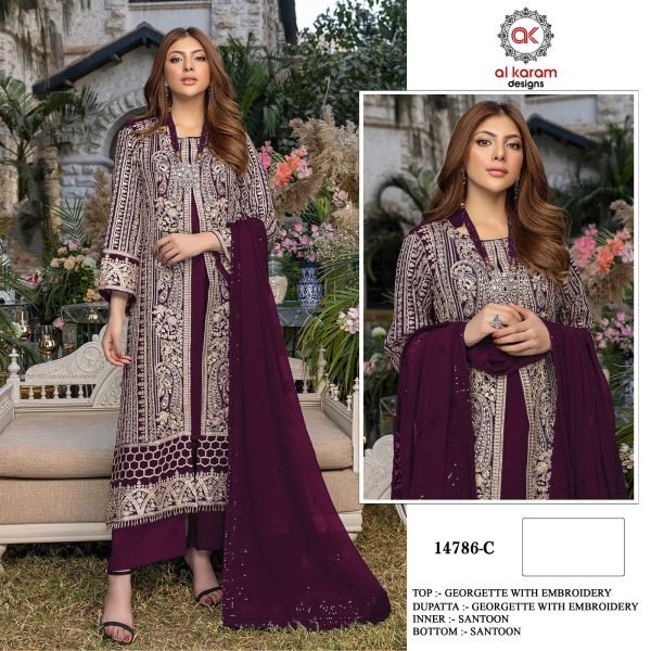 Al Karam 14786 Color Pakistani Suits Catalog Pakistani Suits Wholesale