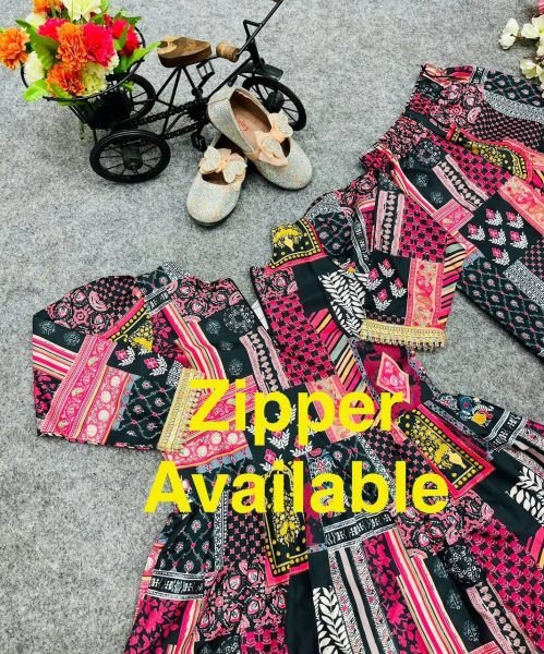 Alia Cut American Crepe Kids Sharara  Girls Wear