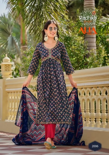 Alia Cut Embrodery Kurti Set 3 Piece Kurti Set