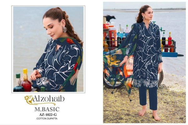 Alzohaib M Basic D No 1022     Full Set Premium Cotton Dress Material at Manufacturer Price Pakistani Suits Wholesale