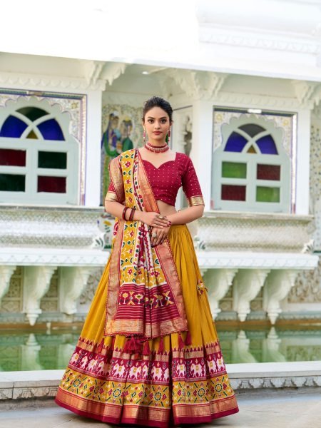amazing beautiful tussar silk chaniya choli is best for you to wear this Navratri collection 