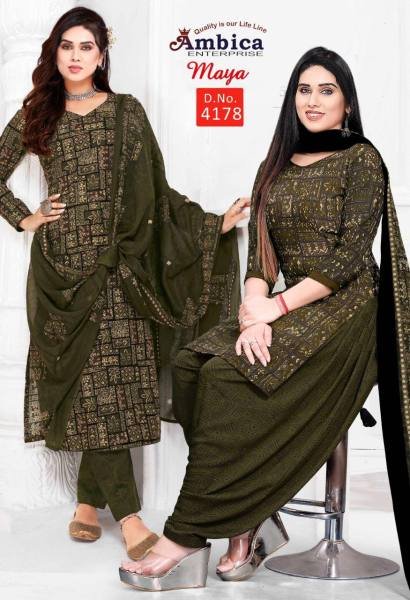 Ambica Printed Crepe Dress material  Ambica Crepe Dress Material