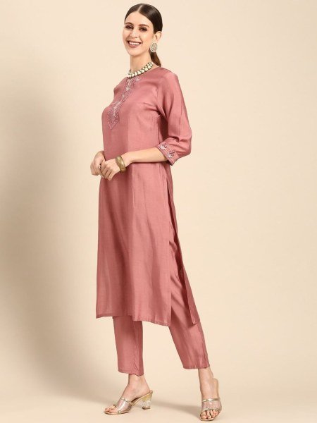 Anamika Viscose Silk Kurta Set  3 Piece Kurti Set