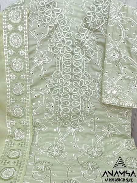 Anamsa Semi Stitched Cotton Heavy Embroidered Suits  Cotton Salwar Kameez Wholesale