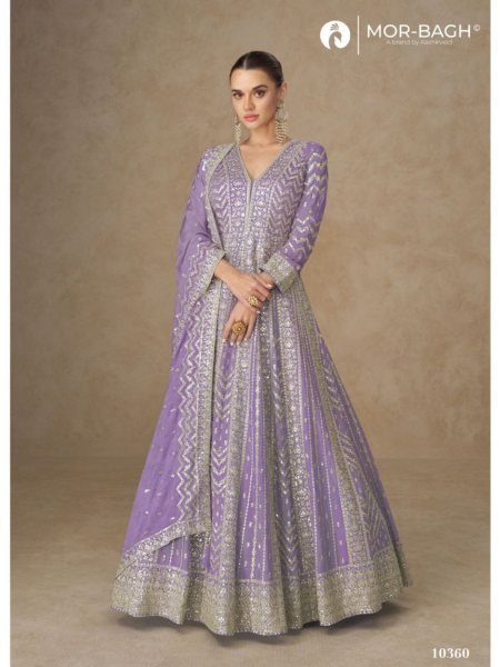 Anarkali By Aashirwad Mor Bagh Chinon Silk Gown With Dupatta Wholesale Online 